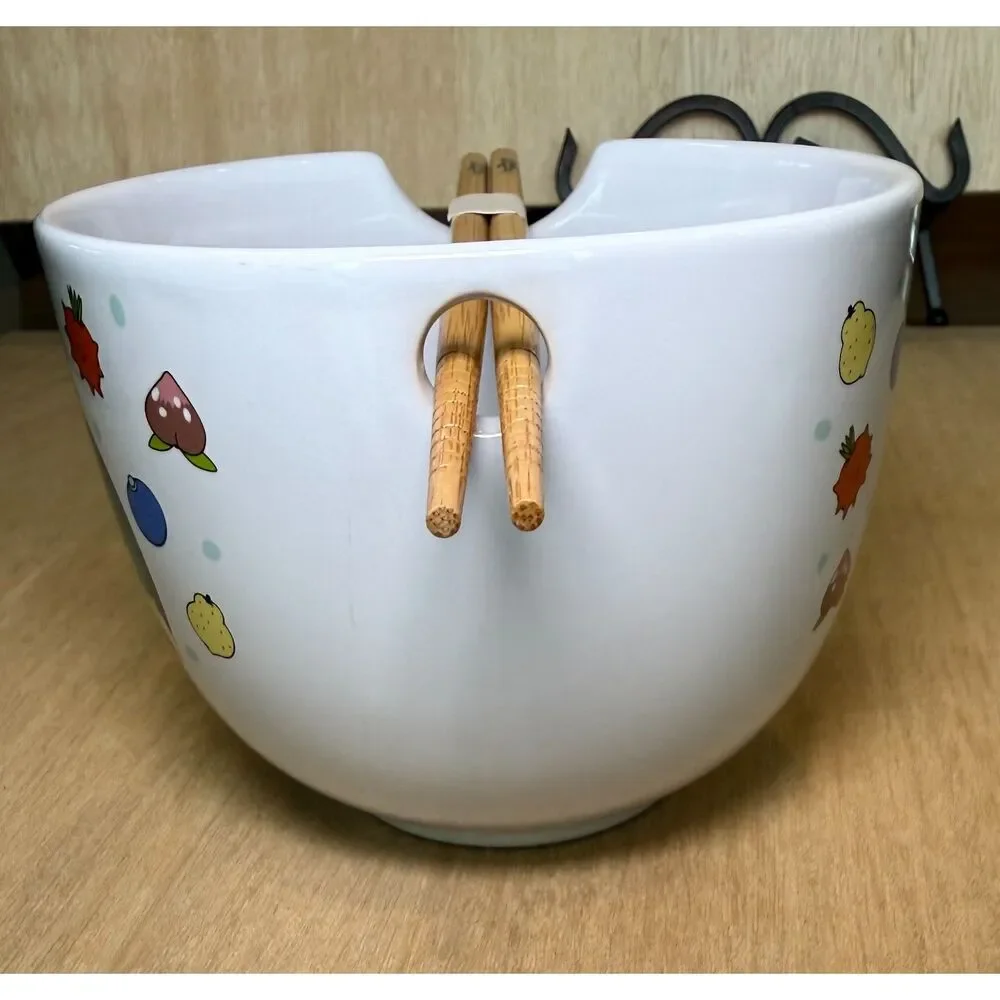 Pokemon Snorlax 20oz Ceramic Ramen Bowl with Chopsticks Silver Buffalo